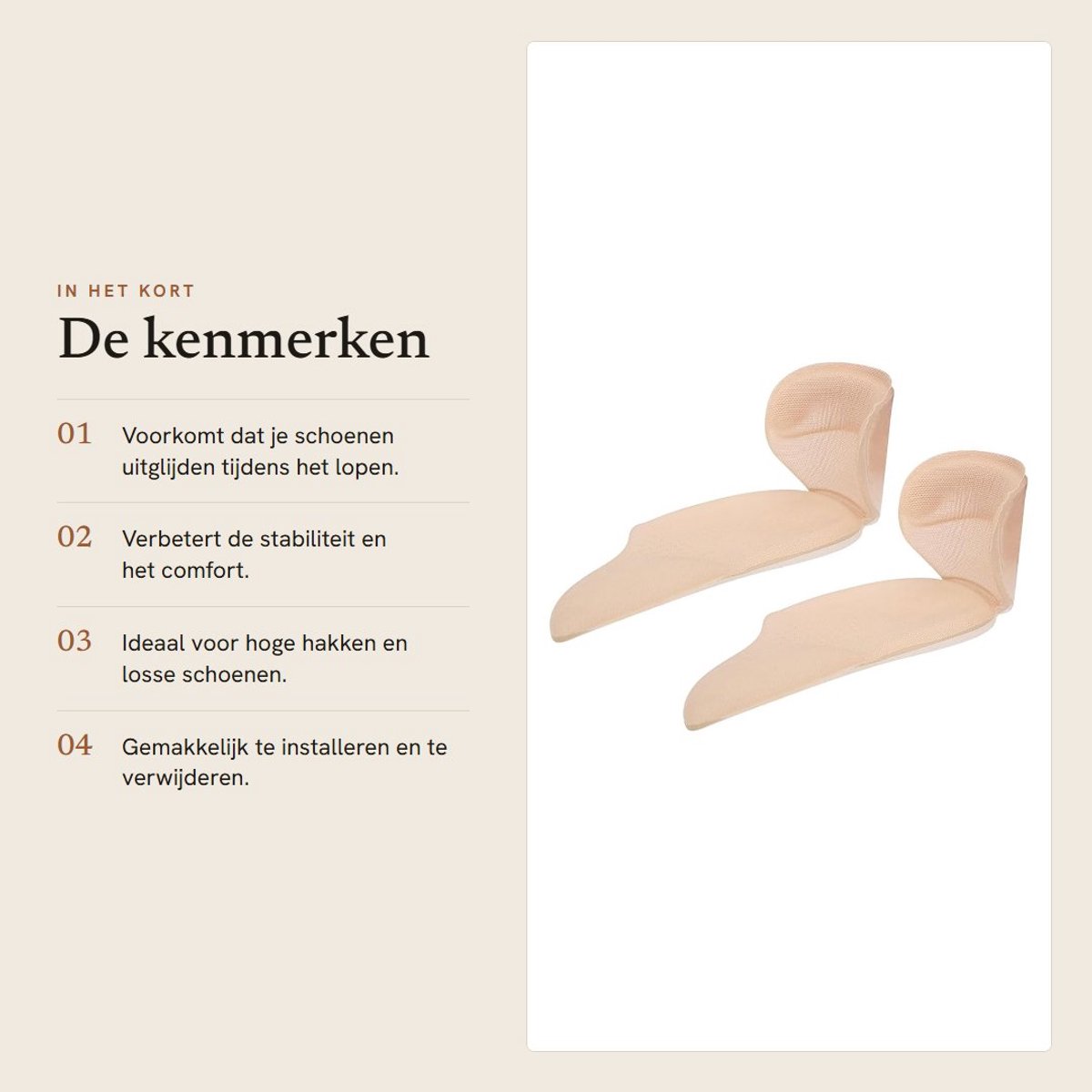 Dailygoods- Hielpadjes met extra demping - Siliconen Kussentjes - Schoenpads voor Dames - Voorkomt Blaren - Comfortabel en Antislip - Schoeninlegzolen