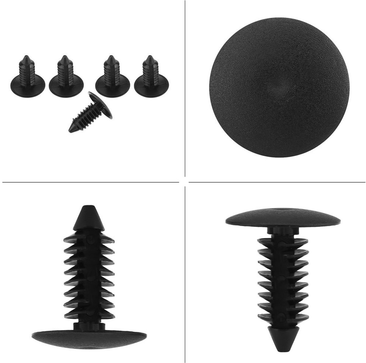Dailygoods- Bevestigingsclips 100 stuks - Kunststof Klinknagels - Push-Pins - Corrosiebestendig - Voor Carrosserie - Eenvoudig te Installeren - Autoclips
