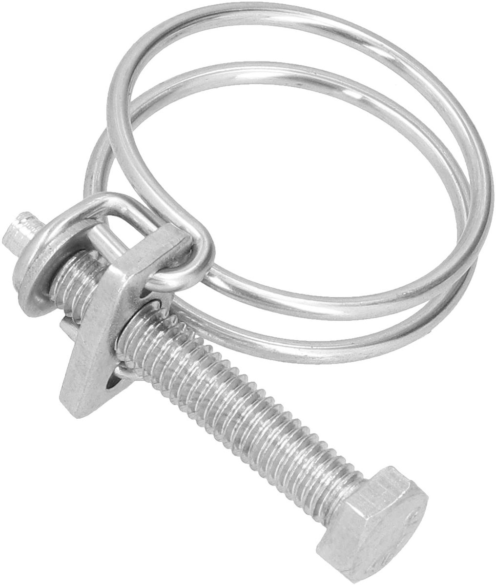 Dailygoods- Slangklem 20 Stuks - Verstelbare Dubbele Draadslangklem - RVS - Anticorrosie - 25-29mm - Duurzaam en Stevig - Slangklemmen