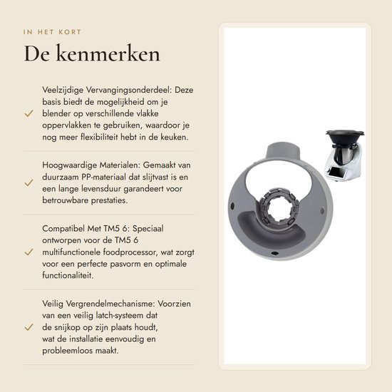 Dailygoods- Vervangingsonderdeel Basis - Geschikt voor TM5 6 - Duurzaam PP - Gemakkelijk Schoon Te Maken - Veelzijdig Gebruik - Betrouwbare Prestaties - Keukenmachinebasis van Dailygoods — afbeelding 2