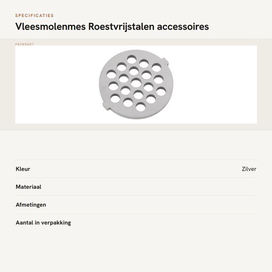 Dailygoods- Vleesmolenmes Set - 2 x Vleesmolen Bladen - 2 x Vleesmolen Messen - Roestvrij Staal - Vervangende Onderdelen - Compatibel met Maat 5 - Vleesmolenbladen — afbeelding 3