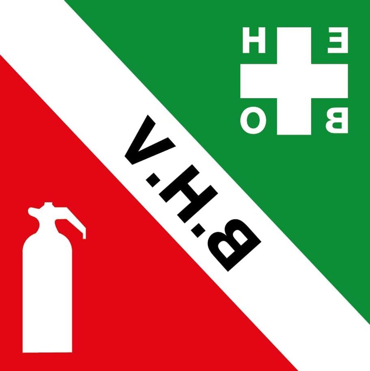 BHV Stickers - Veiligheidsborden - Bedrijfshulpverlening - Direct Zichtbaar - 20 Stuks 4x4cm - Meerdere Kleuren