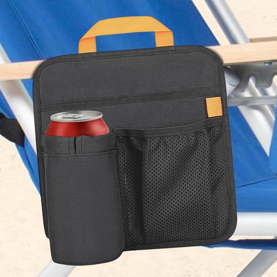 Drinkhouder Strandstoel - Stoel Organizer - Buiten Ontspannen - Stabiele Bevestiging - 27x26 cm - Zwart — afbeelding 4