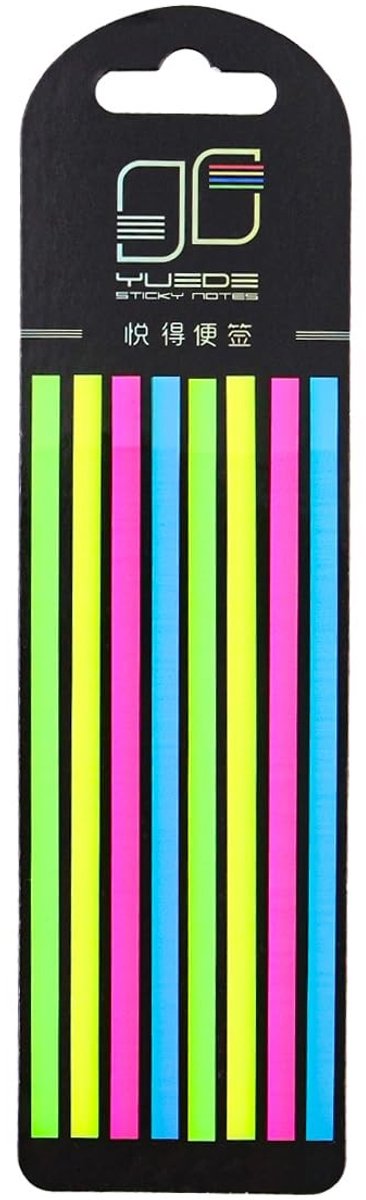 Dailygoods- Notitiepapier Fluorescerend - Vlaggen Tabs - Sticky Notes - Beschrijfbare Labels - Kantoor Marker Strips - 4 Stuks - Markeerstiften