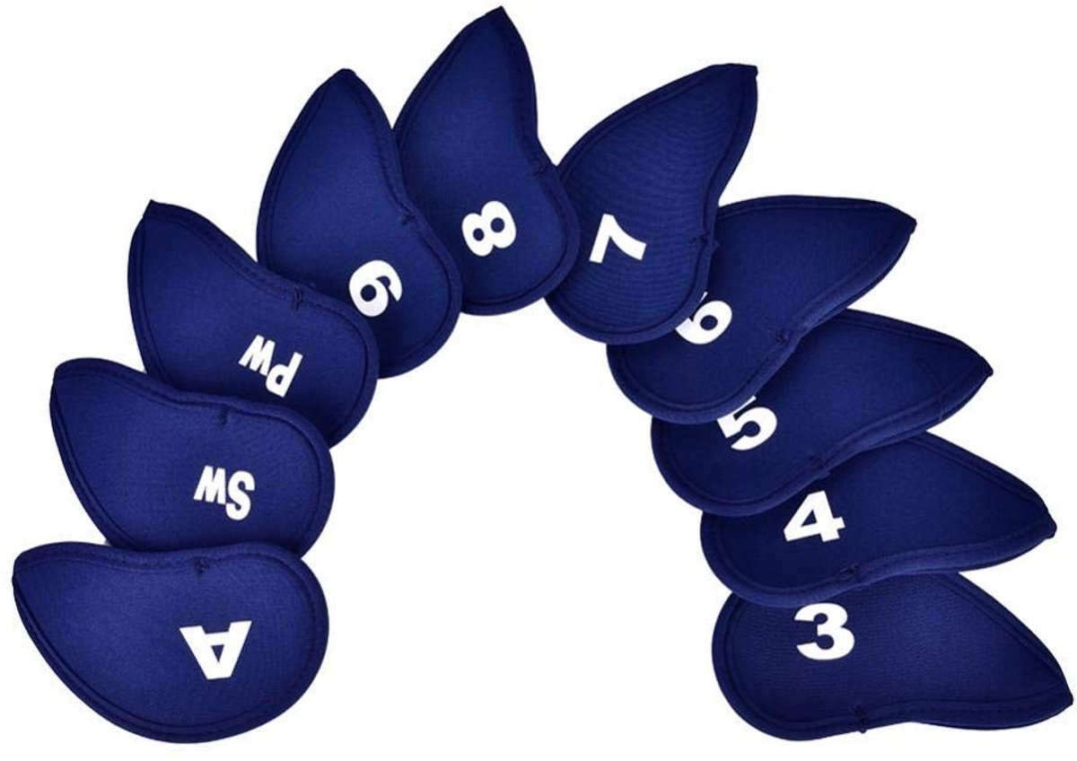 Dailygoods- Golf Hoofdhoezen 10 Stuks - Duurzaam Neopreen - Bescherming Golfclub - Nummertag - Verwisselbaar Label - Zachte Spons - Headcovers
