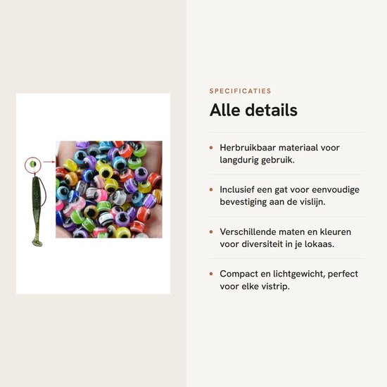 Vissen Oogjes - Kunstaas Kralen - Vissen Aas Maken - 3D Holografisch Effect - 8mm Doorsnede - Veelkleurig van VISSEN — afbeelding 3