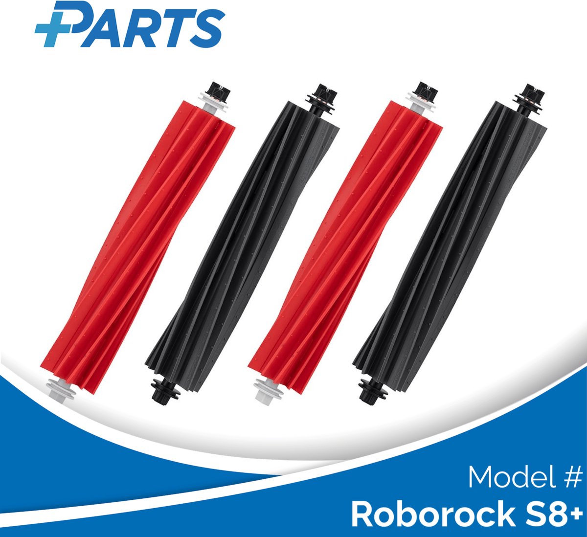 Roborock S8+ Borstels (4 Stuks, Plus.Parts® alternatief voor 8.02.0199)