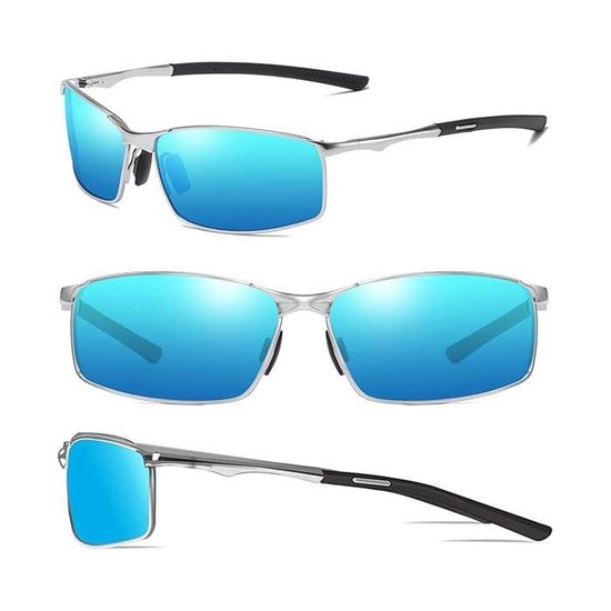 Set van twee unisex gepolariseerde zonnebrillen, UV-bescherming, metalen montuur, klassieke retrostijl. — afbeelding 3