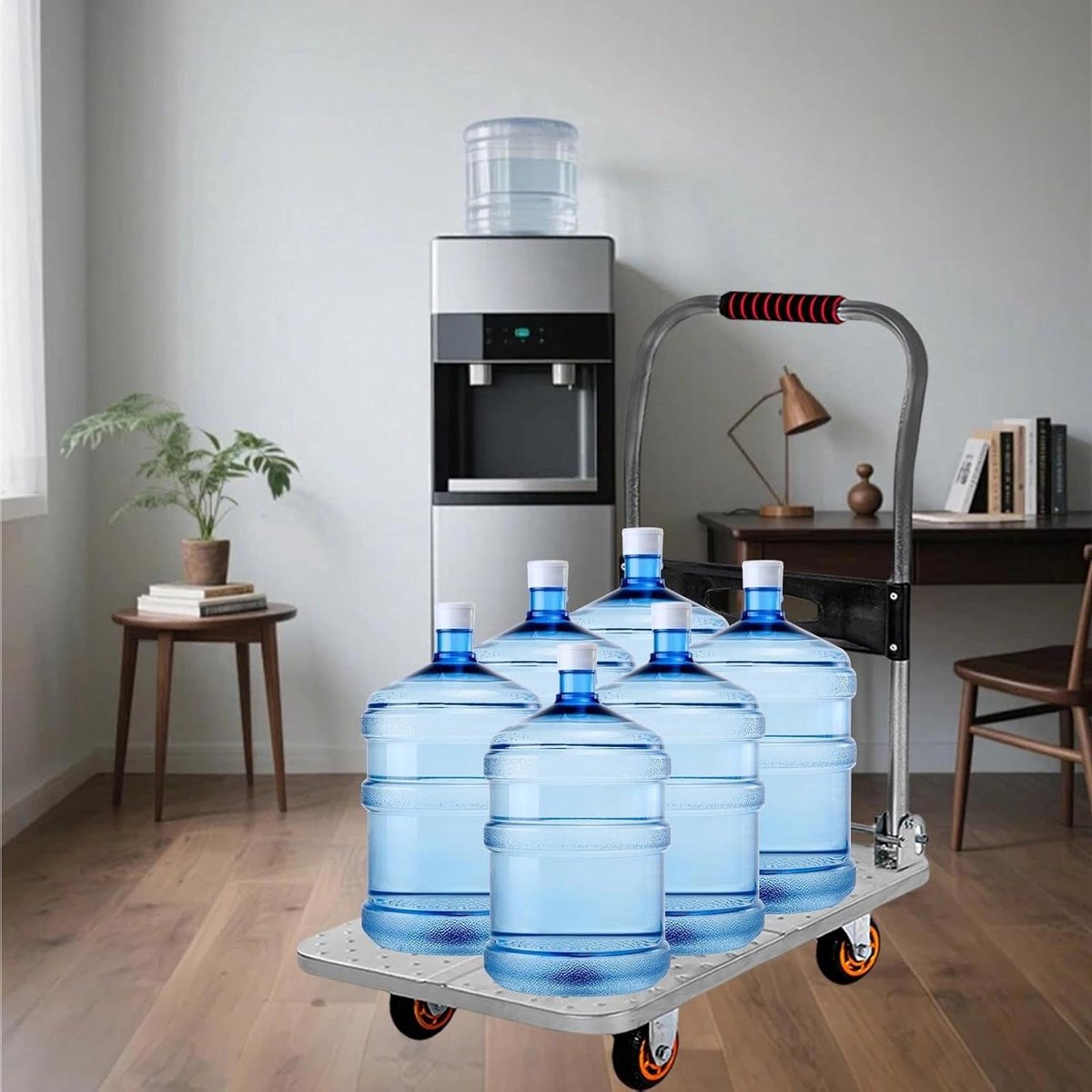 Stalen Platformwagen - Zware Duwwagen - Goederen Transport - Opvouwbaar Ontwerp - Max 500kg - Zilver