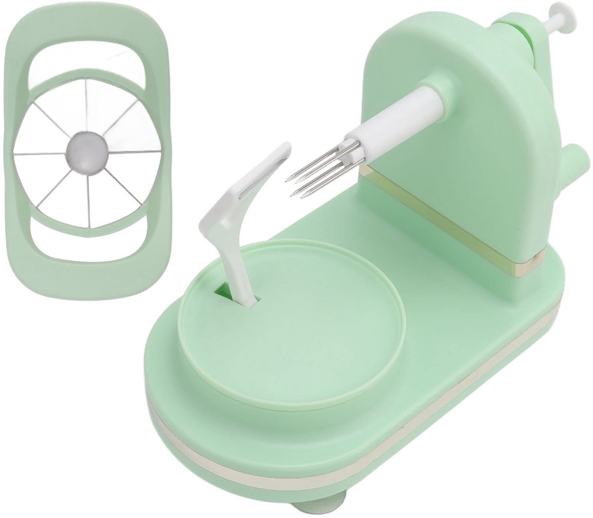 Dailygoody - Appelschiller - Handmatige Fruitschilmachine - Eenvoudig in gebruik - Licht groen - Snijmachine Corer - Geschikt voor fruit - Appelschilg...