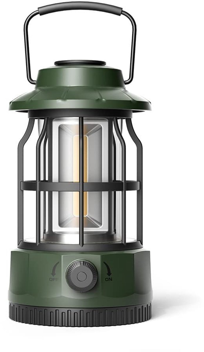 Dailygoody - campinglamp - elektrische lantaarns - sfeervolle verlichting - groen - LED-campingverlichting - geschikt voor outdoor - retro stijl