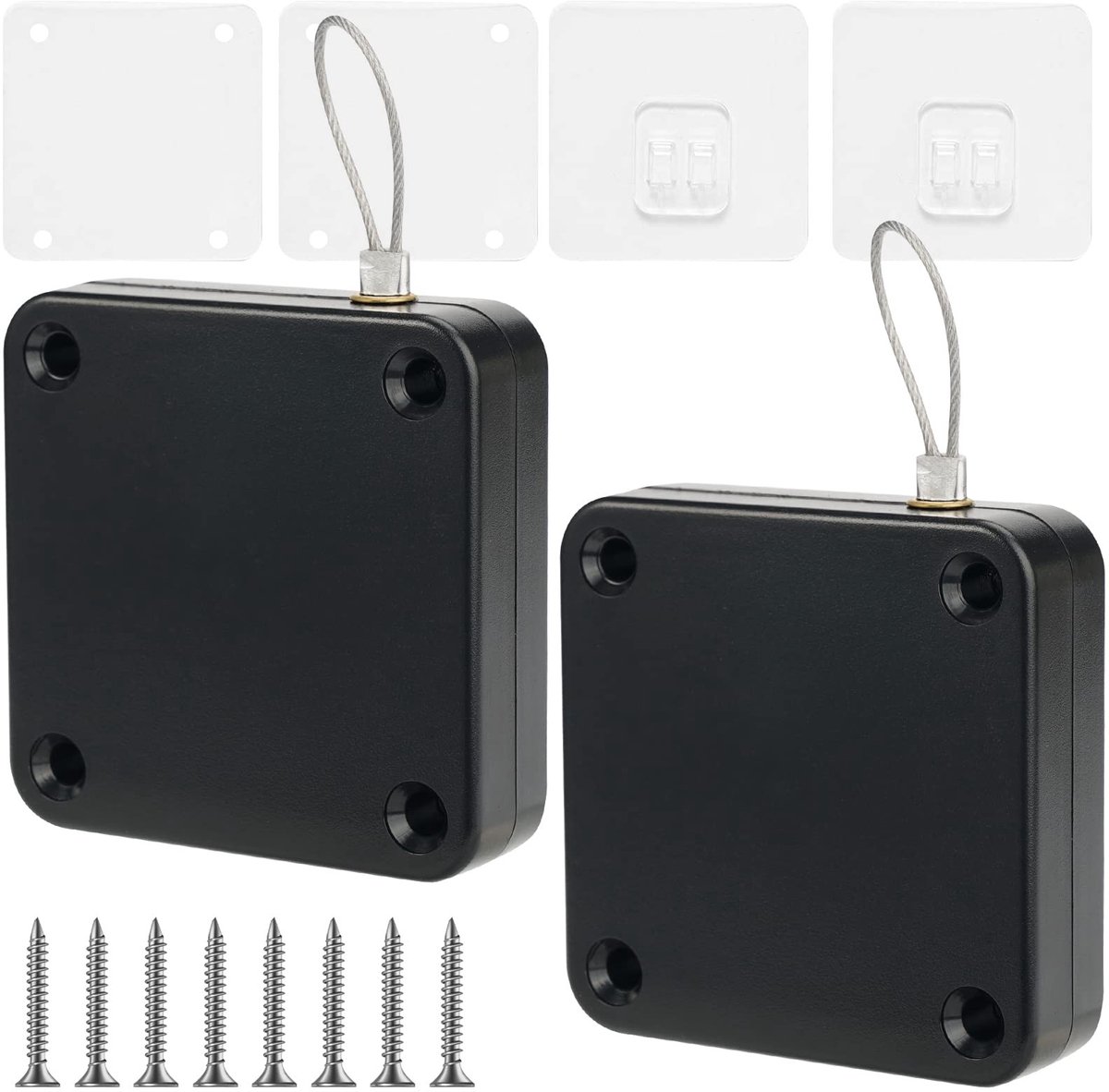 Dailygoody - Solidchoice - Dailygoody - Automatische deursluiter - Set van 2 - Zonder boren - Zwart - Deur afsluiten - Voor thuis en kantoor