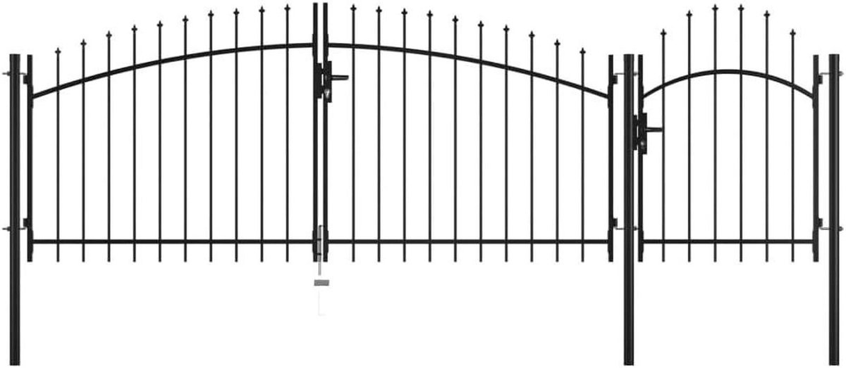 Tuinpoort Staal - Buitenhek Metaal - Tuin Afschermen - Gepoedercoat Staal - 15 x 4 m - Zwa