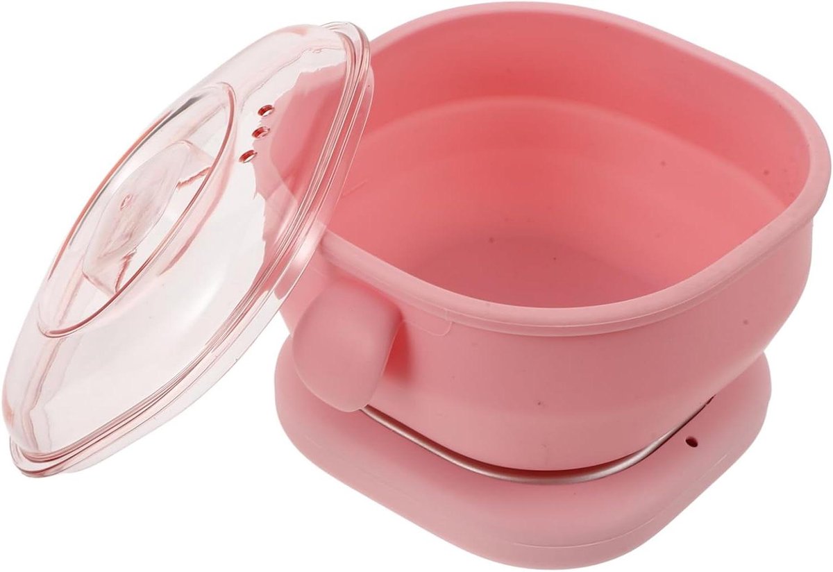 Wax Warmhouder - Waxverwarmer Siliconen - Ontharen Thuis - Opvouwbaar Draagbaar - 11.5 x 11.5 x 9.5 cm - Roze