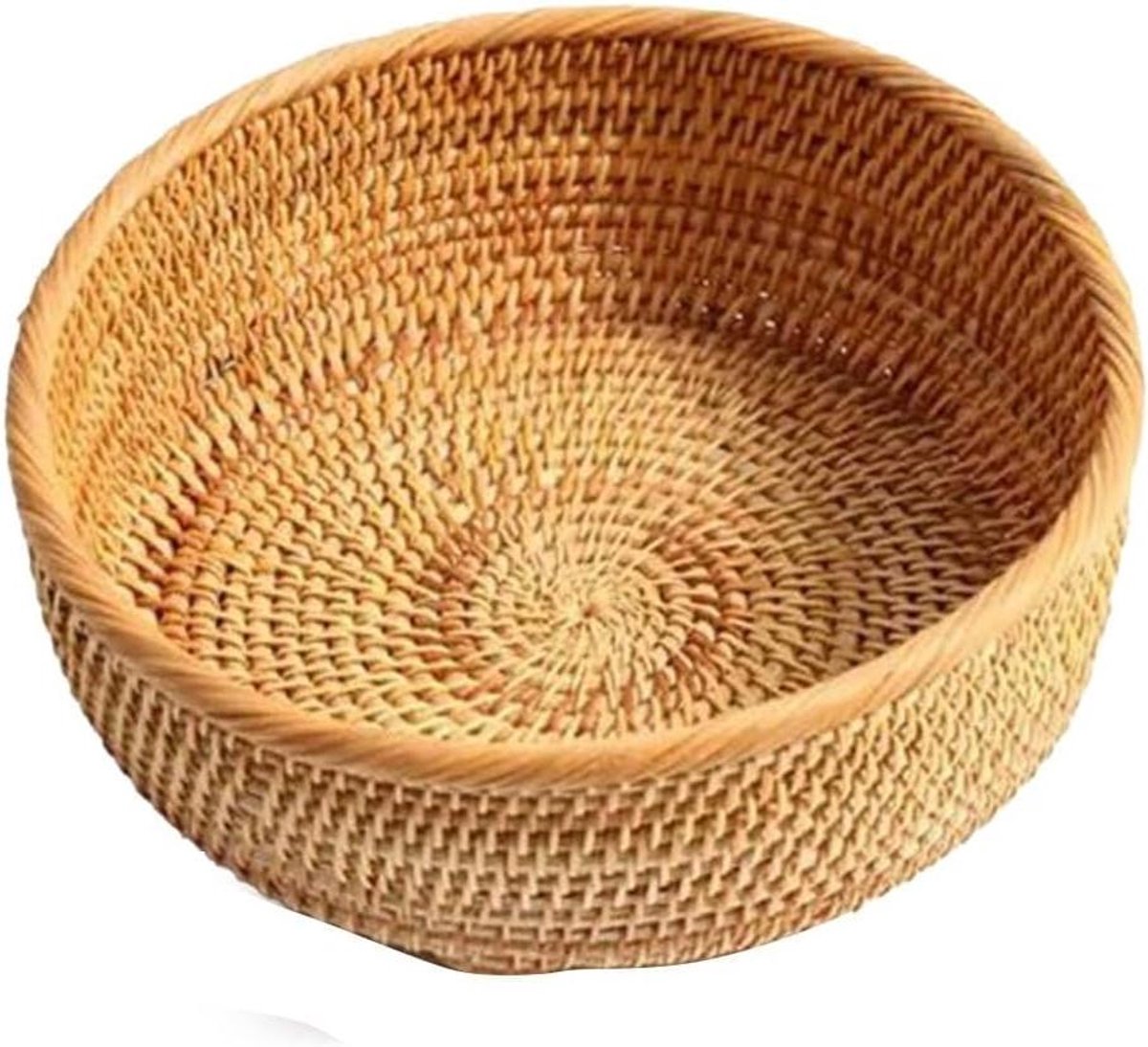 Rieten Fruitmand - Rotan Mand - Fruit Bewaren - Handgeweven - 20 x 7.5 cm - Natuurlijk