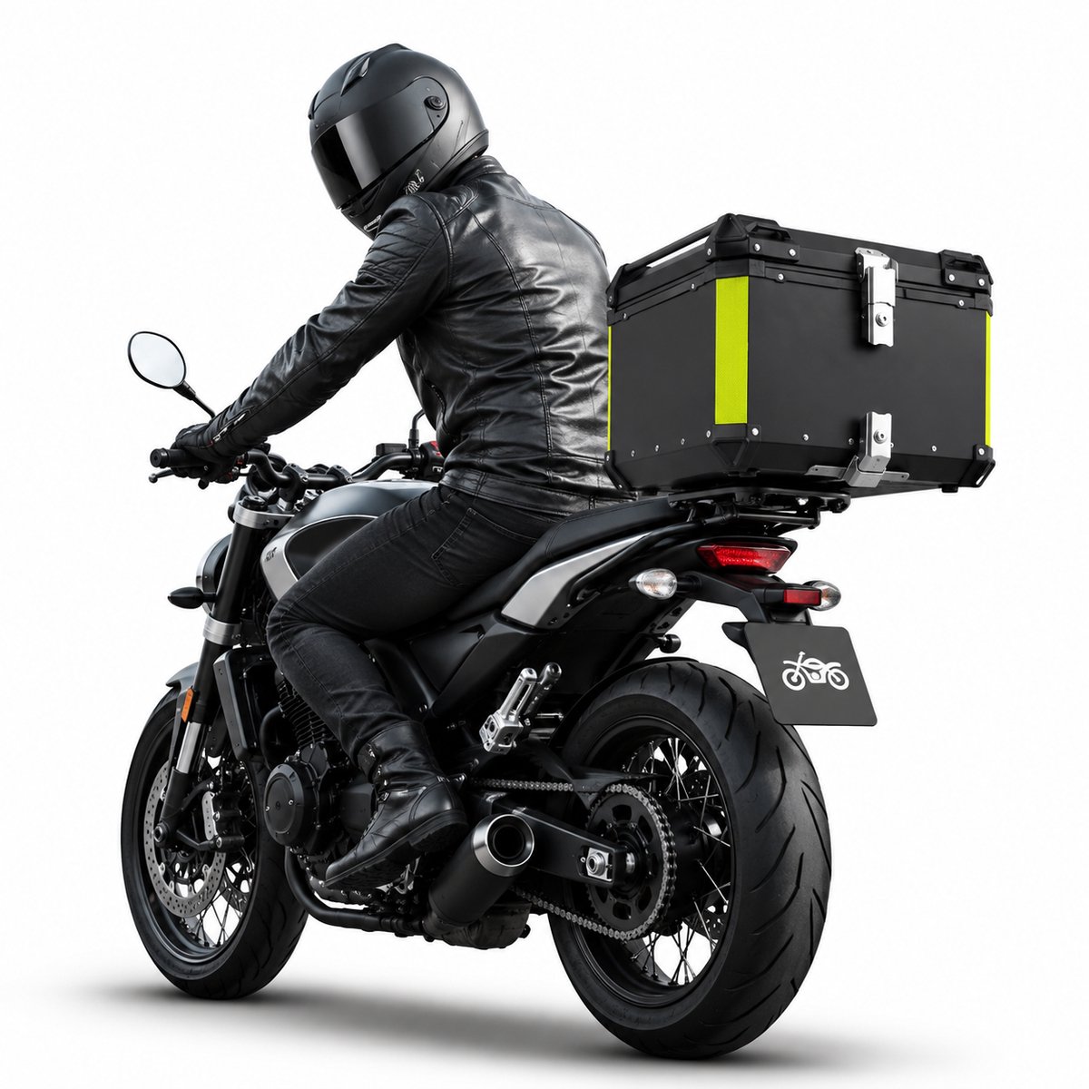 HomeGoodies Motorkoffer - Topkoffer - Reiskoffer - Achterkoffer - Waterdicht - 65 Liter - Stevige aluminiumlegering - Zwart