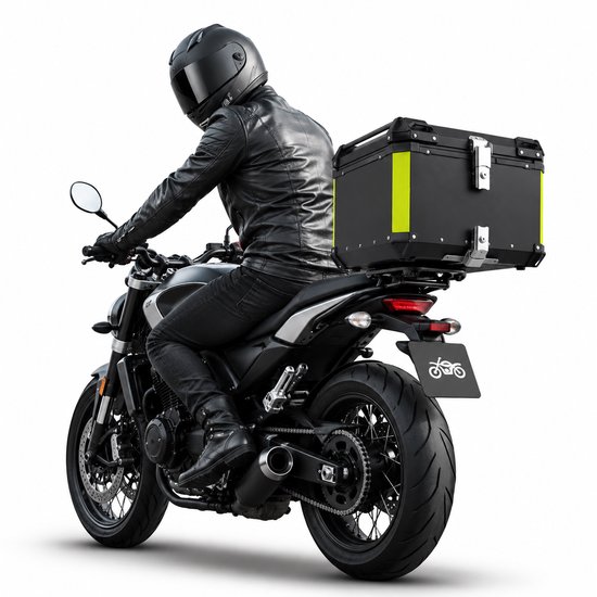 HomeGoodies Motorkoffer - Topkoffer - Reiskoffer - Achterkoffer - Waterdicht - 65 Liter - Stevige aluminiumlegering - Zwart