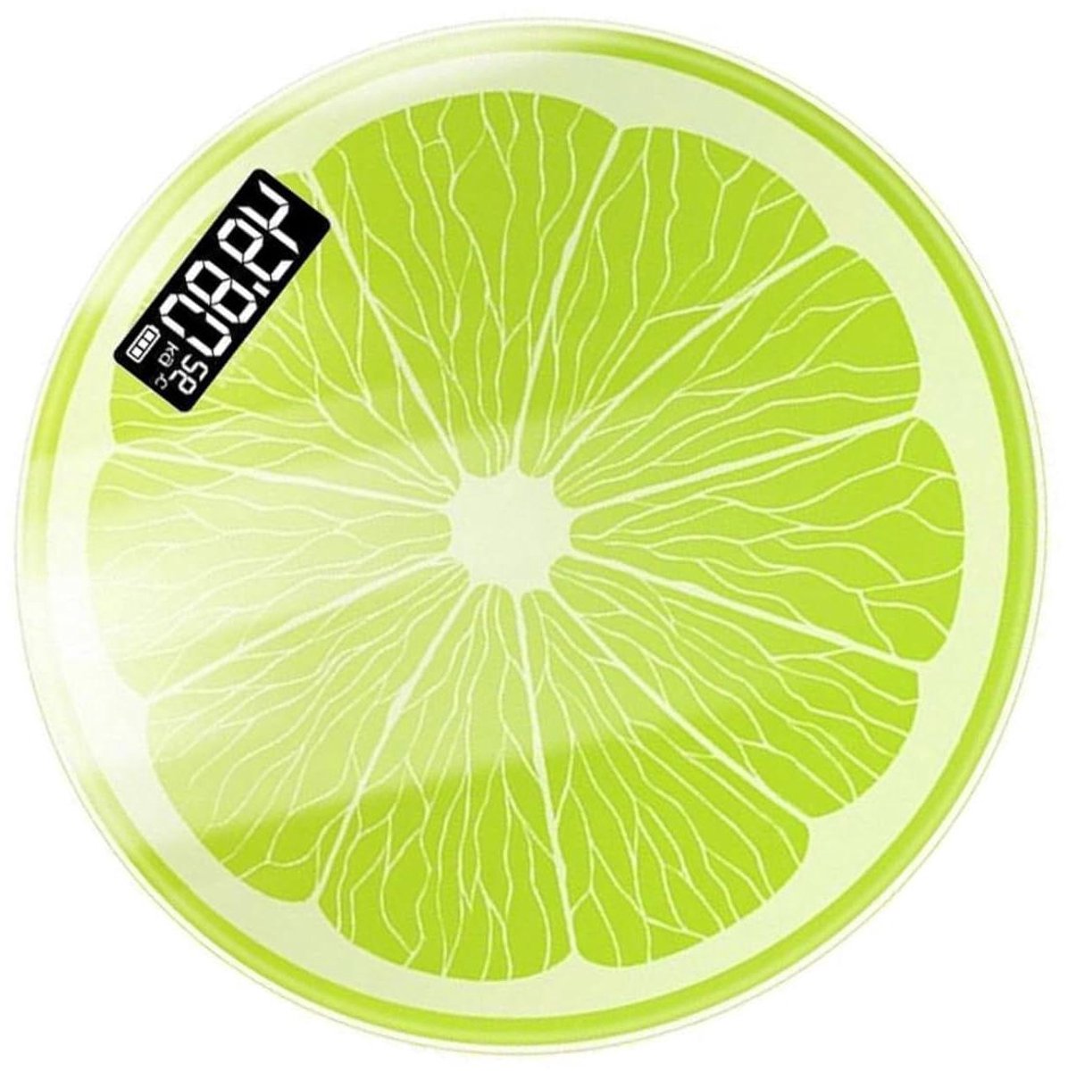 Digitale Personenweegschaal - Lichaamsweegschaal Slim - Gezondheid Monitoren - Citroen Vormgeving - 28 cm - Groen