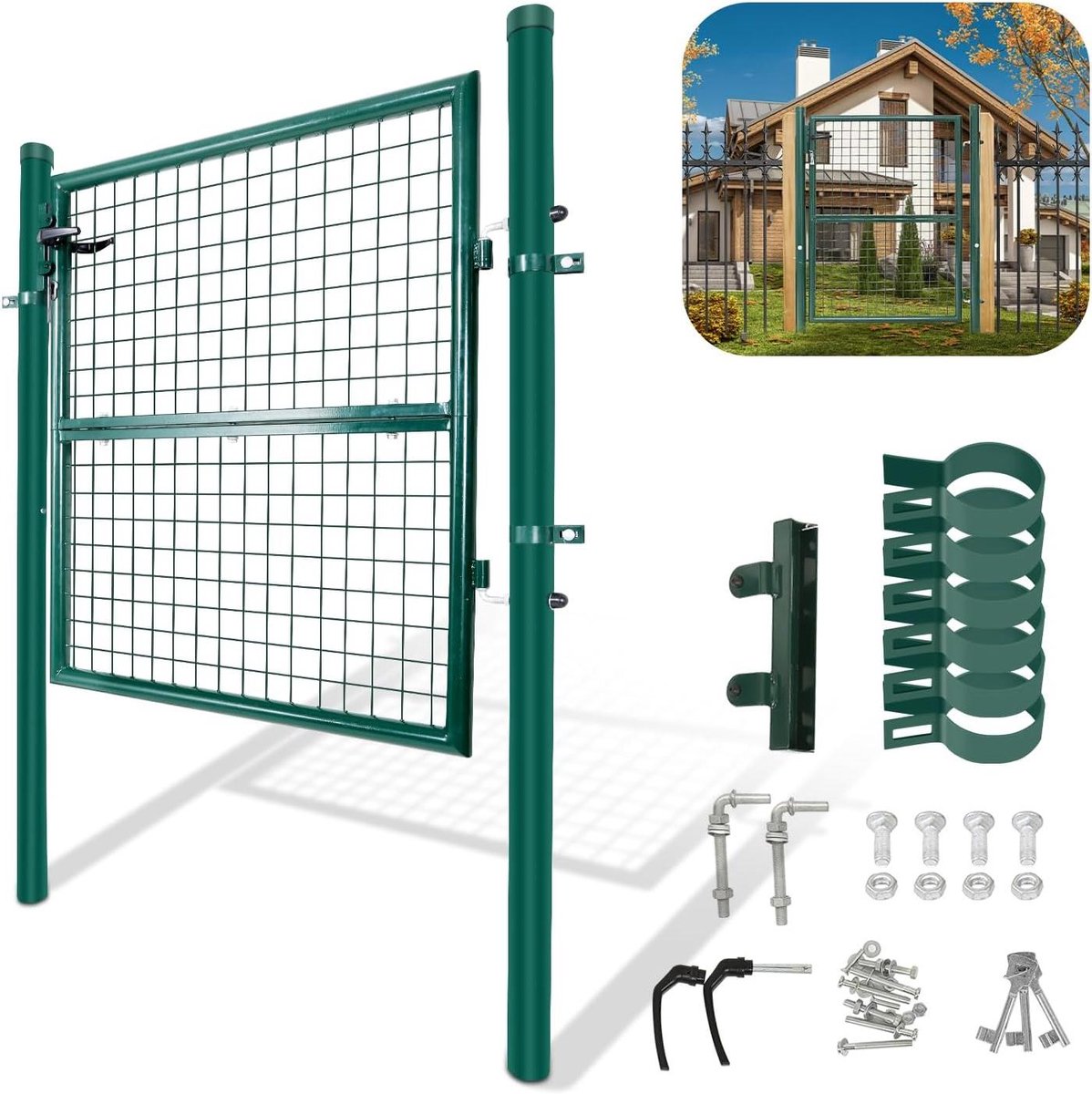 Tuinpoort - Tuindeur Hekwerk - Tuin Afbakenen - Verzinkt Metaal - 150 x 100 cm - Zwart