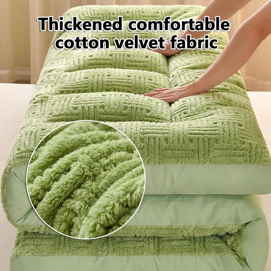 Roll Up Futon Matras - Gastenbed Opvouwbaar Reismatras - Comfortabel Slapen - Dikke Ademende Stof - 150*200cm - Wit — afbeelding 3