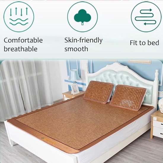 Bamboe koelmat - Zomer comfortmat - Koel slapen - Natuurlijk bamboe weefsel - 80x190 cm - Niet gespecificeerd — afbeelding 4