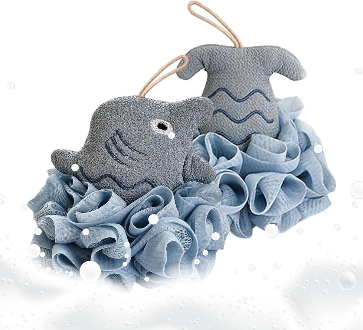 Badsponzen Douche - Poef Ballen - Wassen Scrubben - Zachte Mesh - 2 Stuks - Zeedieren
