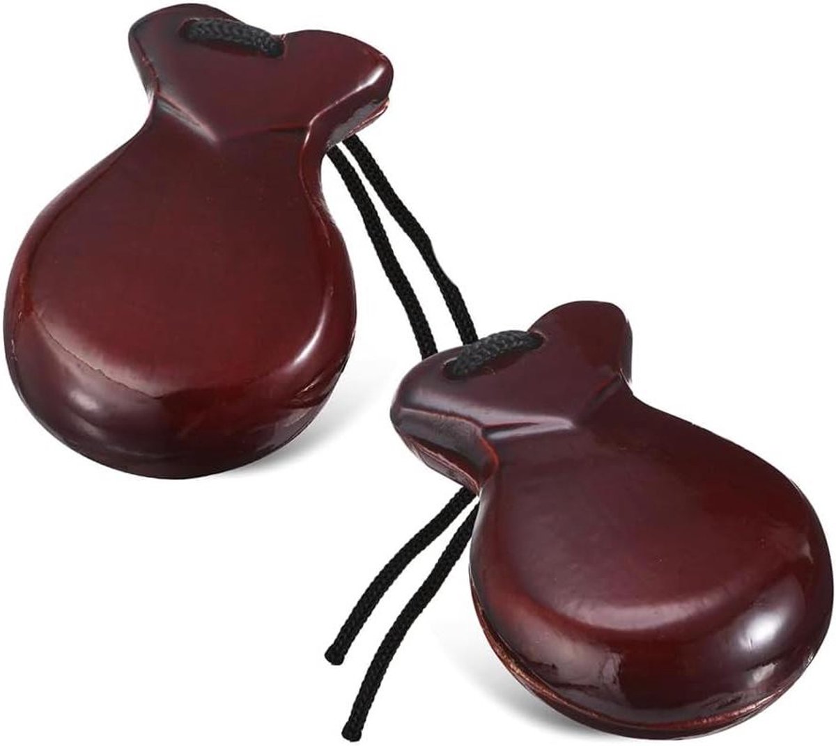 Spaanse Castagnetten - Hand Percussie - Muzikaal Talent - Massief Hout - 1 Paar - Bruin