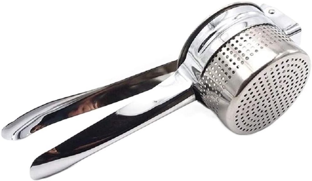 Keukenhulp Knoflookpers - Gembermolen Keukengadget - Snel Ingrediënten Bereiden - Vaatwasmachinebestendig - 27x9 cm - Zilver