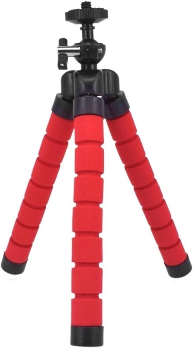 Mini Statief - Flexibele Houder - Projector Plaatsen - 360 Graden Draaibaar - 17 cm - Rood