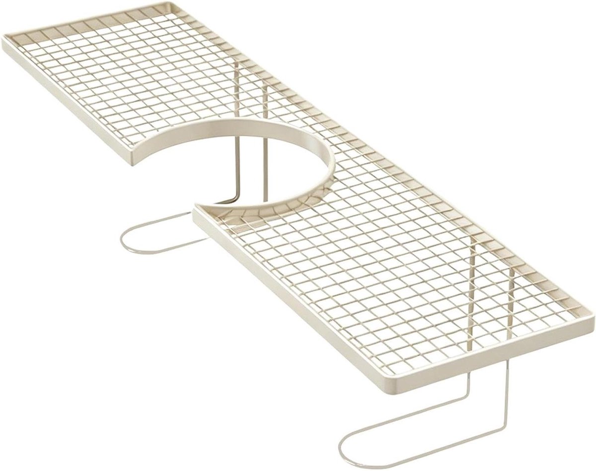 Opbergrek Keuken - Kraan Organizer - Aanrecht Opruimen - Boorvrije Montage - 50x11x11 cm - Wit