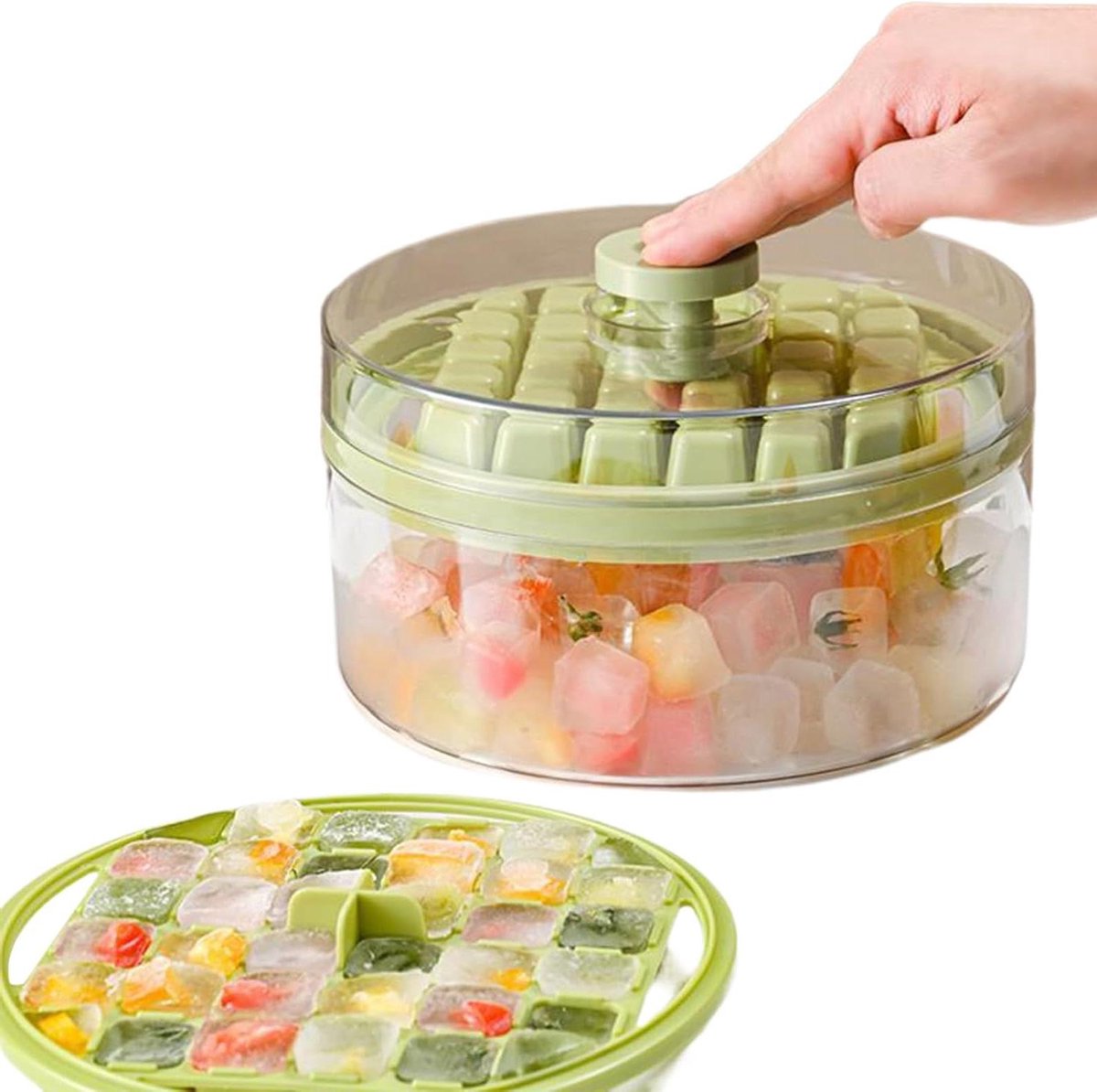 IJsbakje Vriezer - Stapelbare bakjes - Cocktail maken - Probleemloos ontvormen - 21.5 cm - Wit