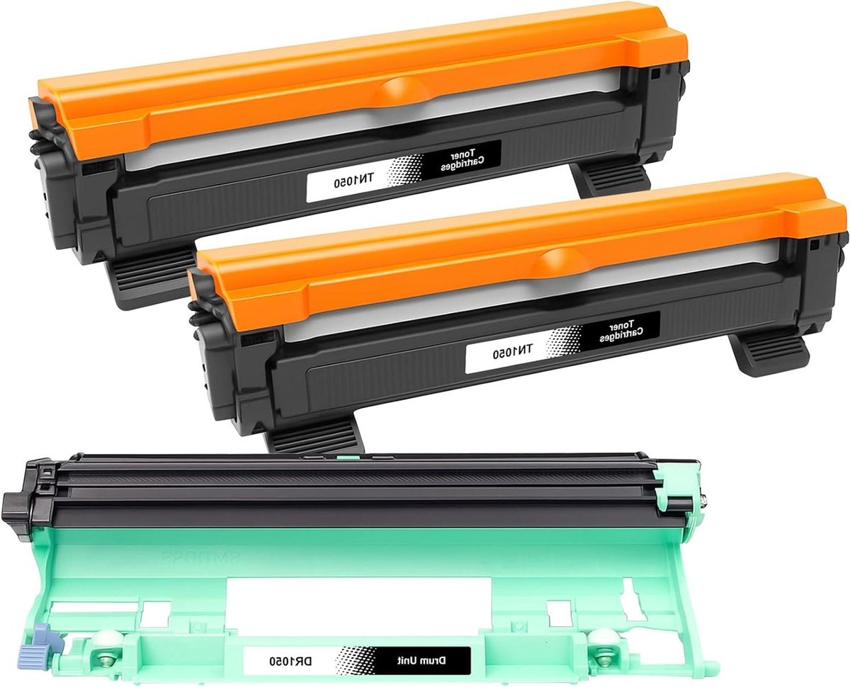 Tonercartridge en Trommel - Printer Supplies - Scherpe Documenten Printen - Met Chip - 2 Toners 1 Trommel - Zwart