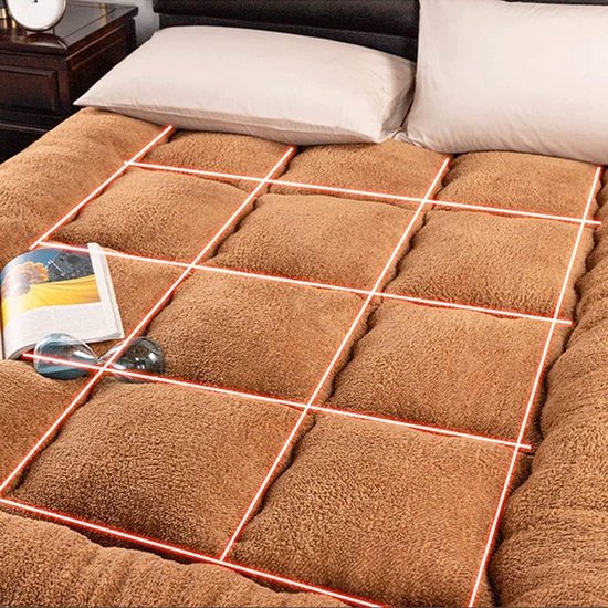 Japanse futon matras - Vloermatras oprolbaar - Comfortabel slapen - Ergonomisch ontwerp - 200 x 220 cm - Bruin — afbeelding 3