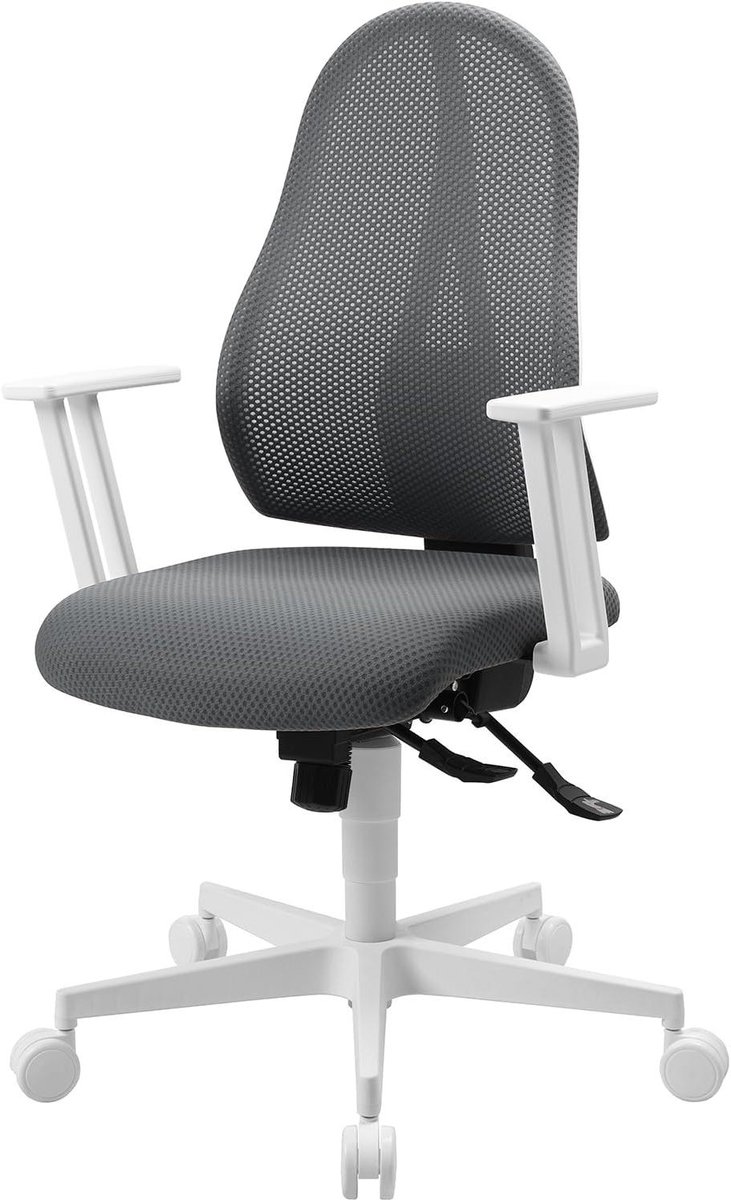 Ergonomische Bureaustoel - Draaistoel Kantoor - Comfortabel Zitten - Mesh Rugleuning - Max 110kg - Wit Grijs