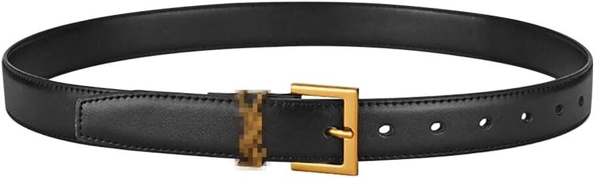 Stijlvolle Verstelbare Leren Riem voor Dames in Zwart met Klassieke Gesp - Perfect voor Jeans, Broeken en Jurken, Retro Design