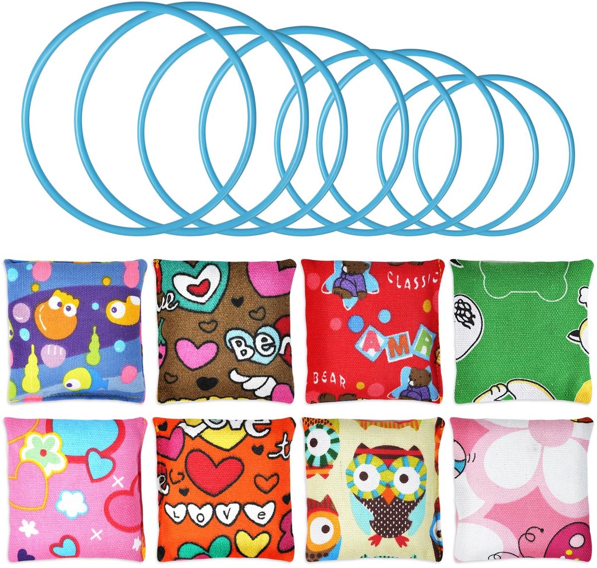 Dailygoody - Cornhole - Bean Bags - Veilig en duurzaam materiaal - 28 x 20 cm - Motorische vaardigheden - Geschikt voor peuters - Unisex