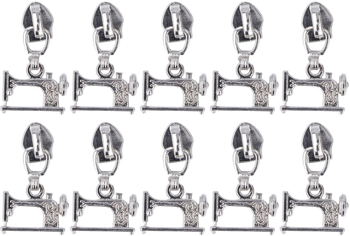 Dailygoody - Ritssluiting - Metalen Tas Ritssluiting - Eenvoudig te installeren - Wit nikkel - Ritskop Machine - Geschikt voor Naaimachine
