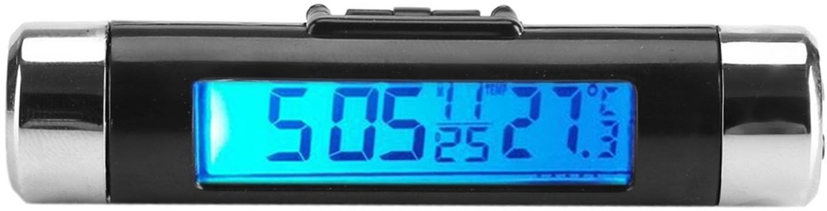 Dailygoody - Auto Digitale Thermometer - Digitale Klok - Achtergrondverlichting - Blauwe achtergrond - Thermometer Automotive - Geschikt voor Truck en...