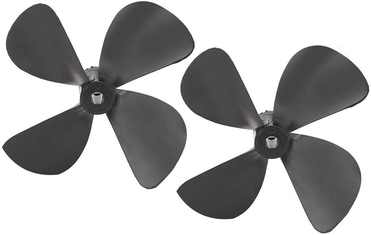 Dailygoody - Bootschroef - 4-blads propeller - Lichtgewicht en duurzaam - Zwart - Bootsteunen voor scheepsmodel - Geschikt voor trawlers en onder