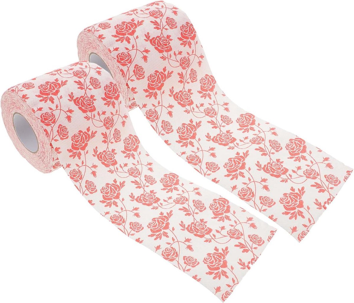 Toiletpapier Rollen - Bloemenprint Decoratie - Feestelijke Sfeer Creëren - Absorberend Zacht Papier - 2 Stuks - Multicolor