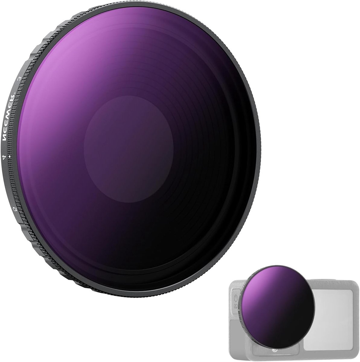 Variable ND Filter voor DJI Osmo Action 5 Pro & Action 4, ND8-32 (3-5 Stops) Multicoated HD Optisch Glas voor Actiecamera Accessoires