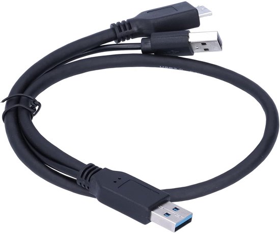 Voedingskabel Harde Schijf - Y-Type Kabel Data - Externe Schijf Koppelen - Dubbele Stroom en Data - 0.5 meter - Zwart — afbeelding 4