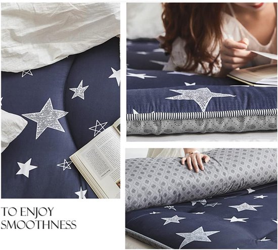 Vloermat Opvouwbaar - Futon Matras Student - Comfortabel Slapen - Huidvriendelijke Stof - 180 x 200 cm - Geel — afbeelding 3