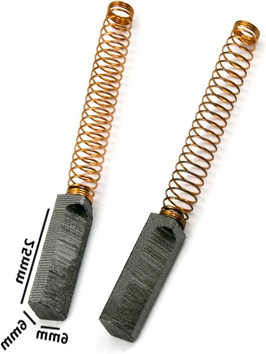 Motor Koolborstels voor Voedsel Mixer - Set van 10 Stuks - Geschikt voor KitchenAid Mixer - Afmetingen 6x6x25mm — afbeelding 4