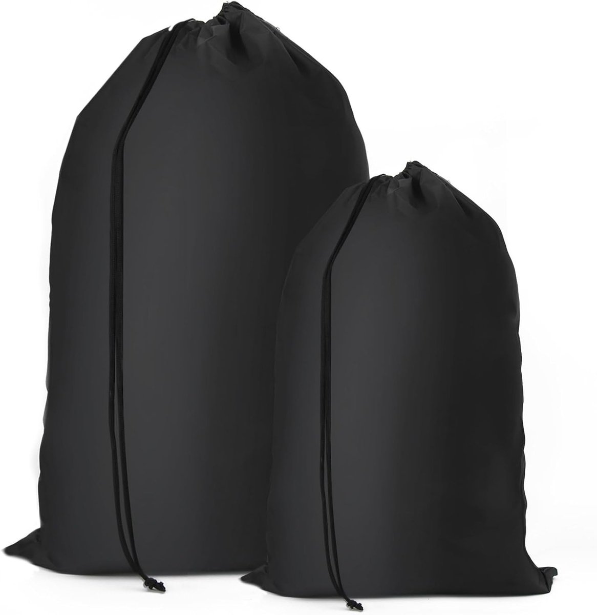 Grote Waszak voor Reizen - Zwart - Duurzaam Polyester - Opvouwbaar - Voor Vuile Kleding
