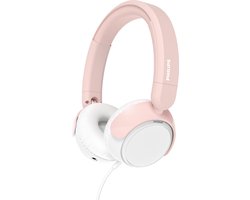 PHILIPS TAK2000PK/00 – Kinderkoptelefoon – 85 dB Veilig Luisteren – Audio Share – Ingebouwde Microfoon – Opvouwbaar – USB-C Adapter Inclusief – Licht Roze / Wit