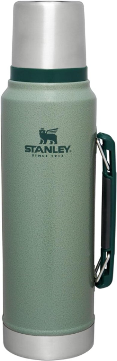 Stanley Classic Legendary Thermosfles 1.1QT (1L) met Handvat – RVS Vacuümfles met Bekerdeksel – Lekvrij – Houdt Drank 24u Warm/Koud – BPA-vrij – Hammertone Groen