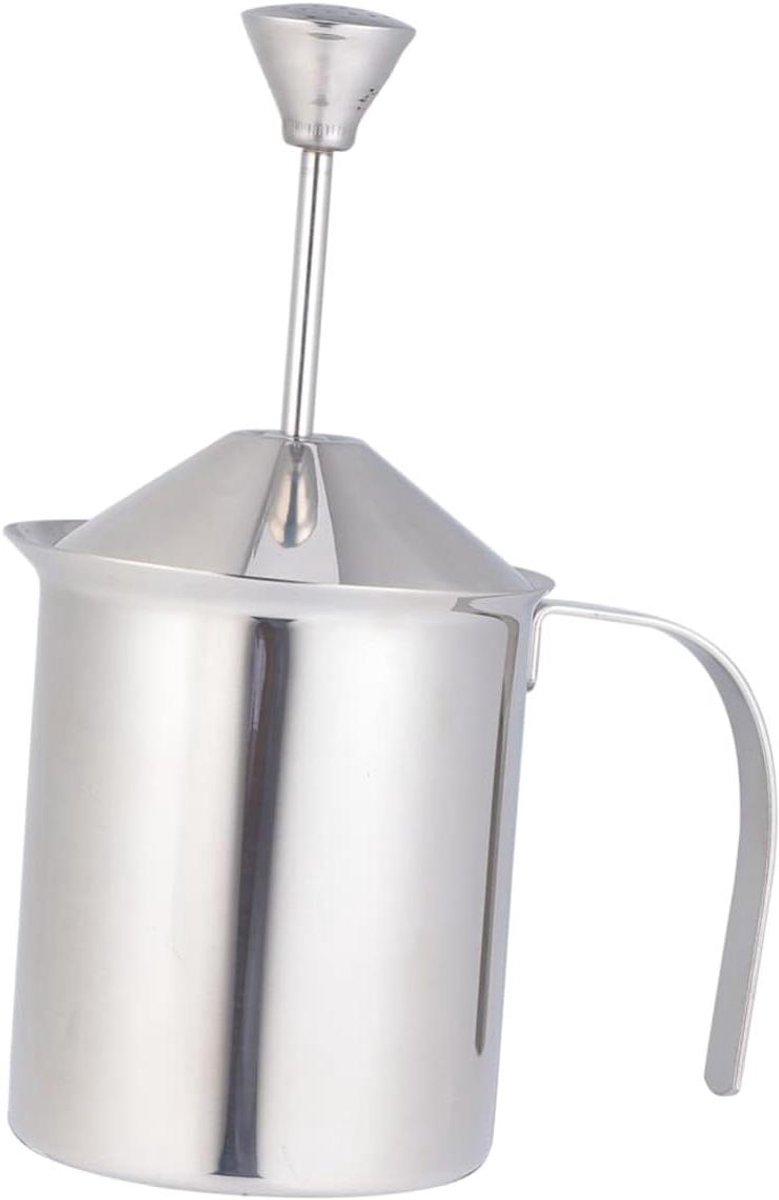 Handmelkopschuimer - Eierklopper Smoothie Mixer - Koffie Maken - Dubbel Gaas Ontwerp - 20 cm - Zilver