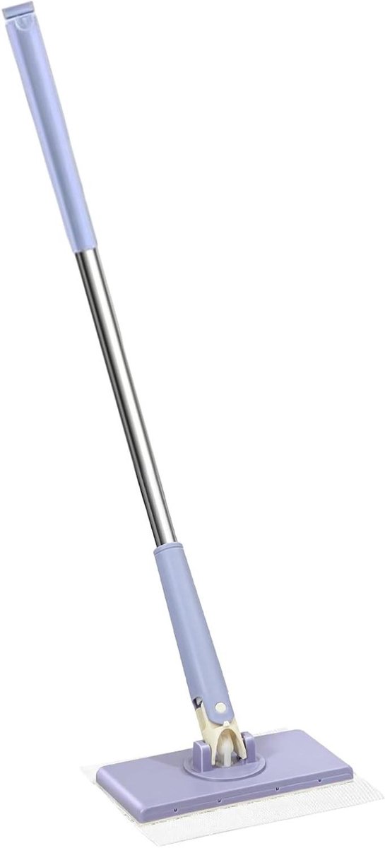 Compacte dweil - Vloerwisser - Snelle reiniging - 360 graden draaibaar - 70-95 cm - Lila