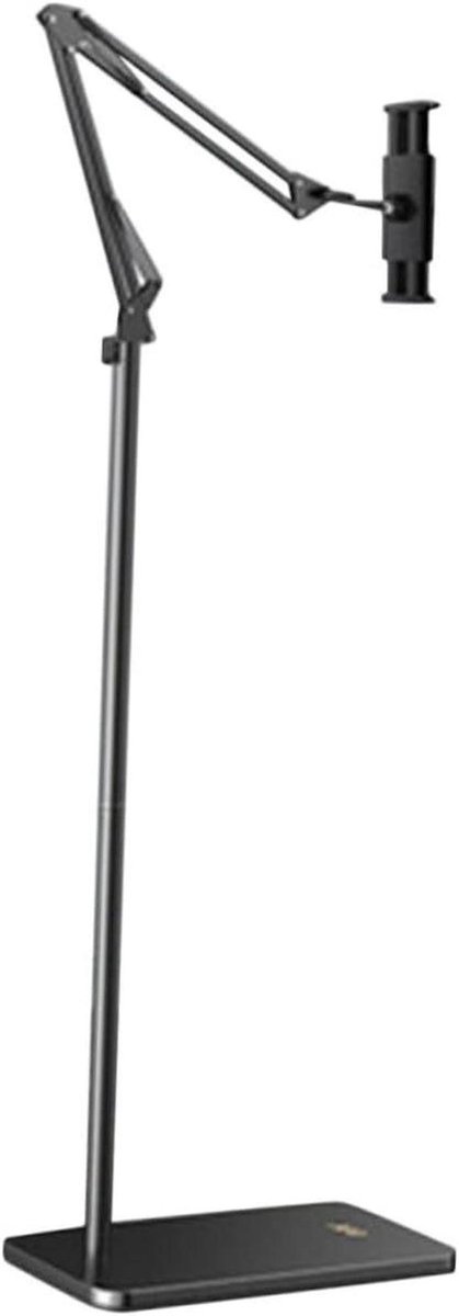 Vloerstandaard Telefoon Tablet - Telefoonhouder Bed - Video Opnemen - Verstelbare Hoogte - 80 cm - Zwart